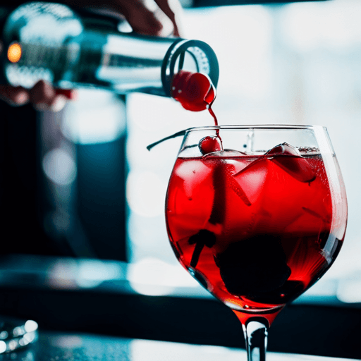 Cherry Blossom Breeze, Refreshing fruity cocktail with vodka, cherry