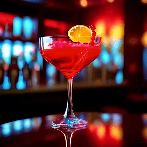 Crimson Blaze, Vibrant red cocktail with raspberries and jalapeño