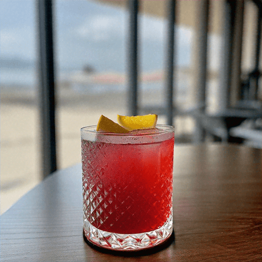 Crimson Heat, Spicy, vibrant cocktail with citrus and berry undertones