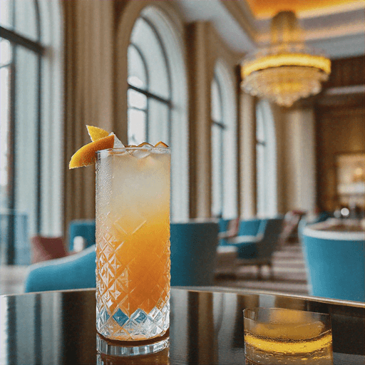 Golden Peach Whiskey Fizz