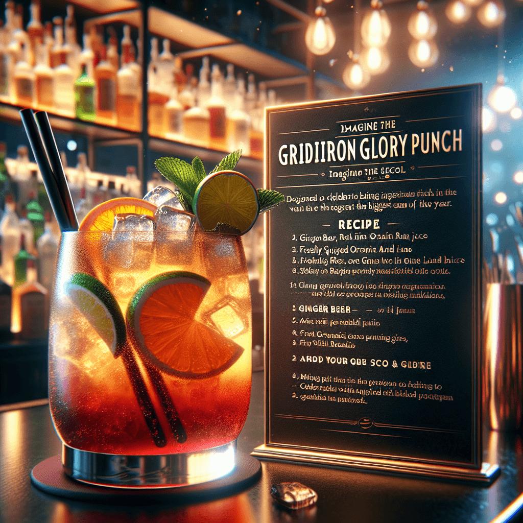 Gridiron Glory Punch, Cocktail designed to delight a crowd for Super Bowl
