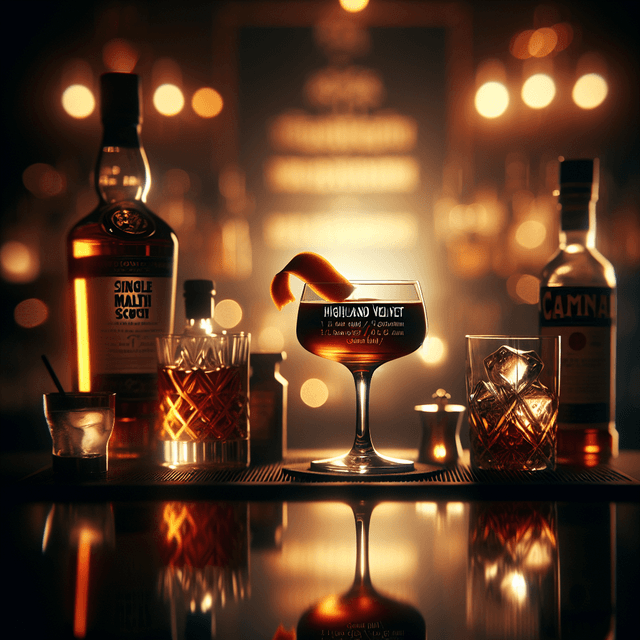 Highland Velvet, Sophisticated cocktail merging scotch, Kahlua