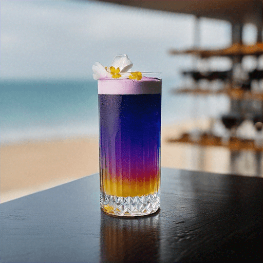 Midnight Blossom Elixir, Refreshing floral cocktail with creme de