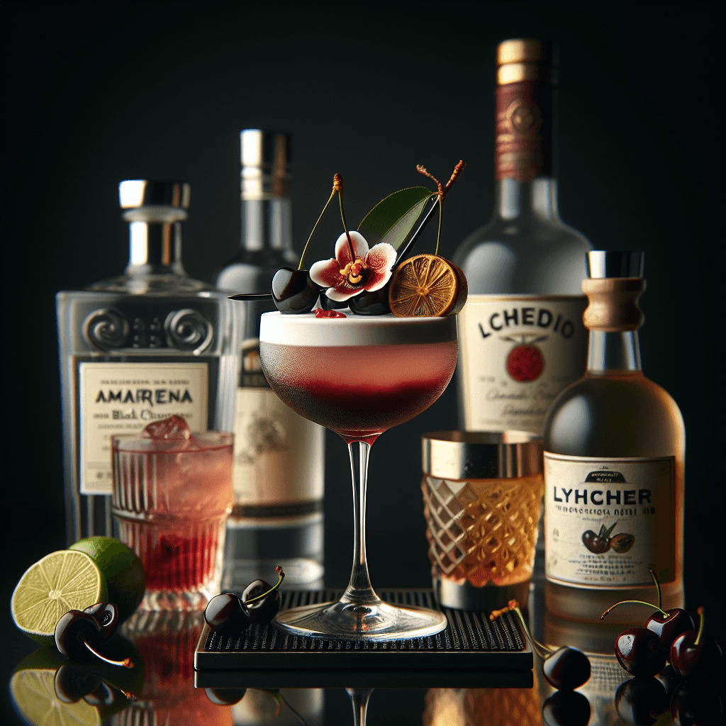 Midnight Orchard Delight, Decadent cocktail with Amarena cherries