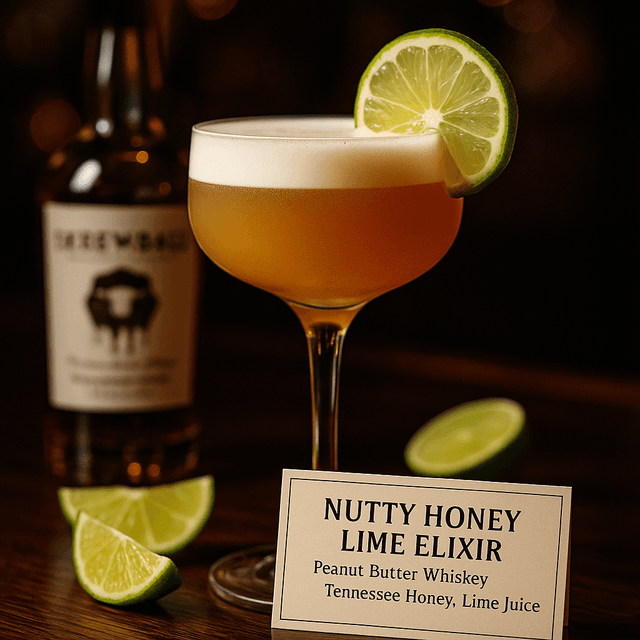Nutty Honey Lime Elixir, Nutty Honey Lime Elixir cocktail with ...