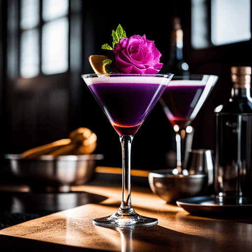 Purple Haze Martini, Decadent chocolate martini with mesmerizing purple hue