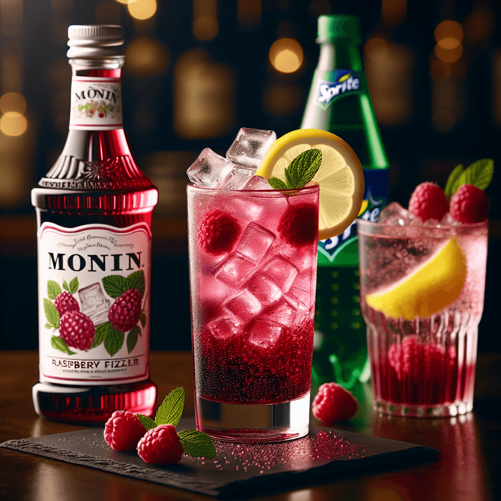 Raspberry Fizzler, Refreshing mocktail with raspberry, lemon, and Sprite
