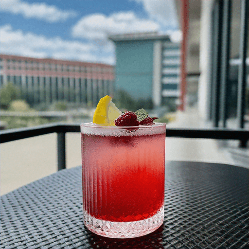 Raspberry Mint Blossom, Refreshing nonalcoholic cocktail with Fleure