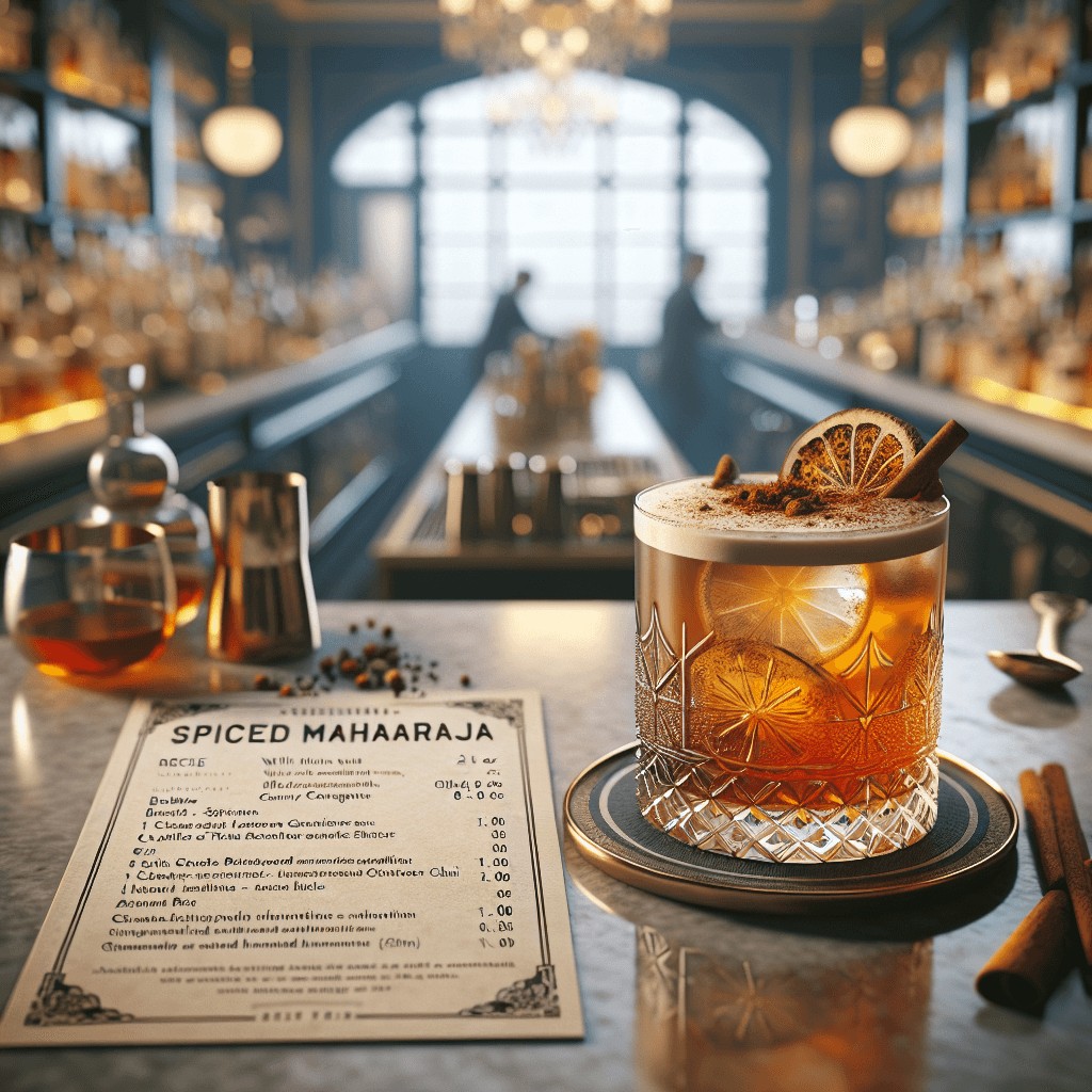 Spiced Maharaja, Whiskeybased cocktail with chai spices, citrus, and honey