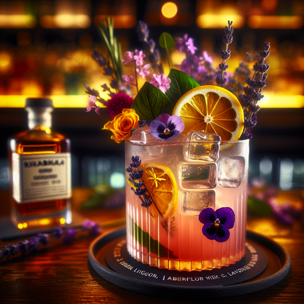 Spring Whisper, Exquisite cocktail celebrating the vibrancy and renewal of  spring