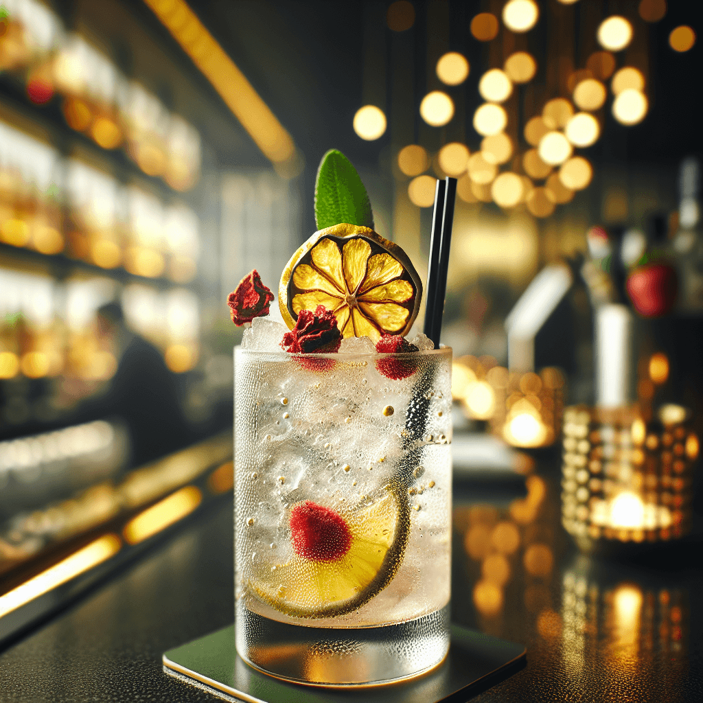 Strawberry Sprite Delight, Effervescent cocktail with lemon, Sprite