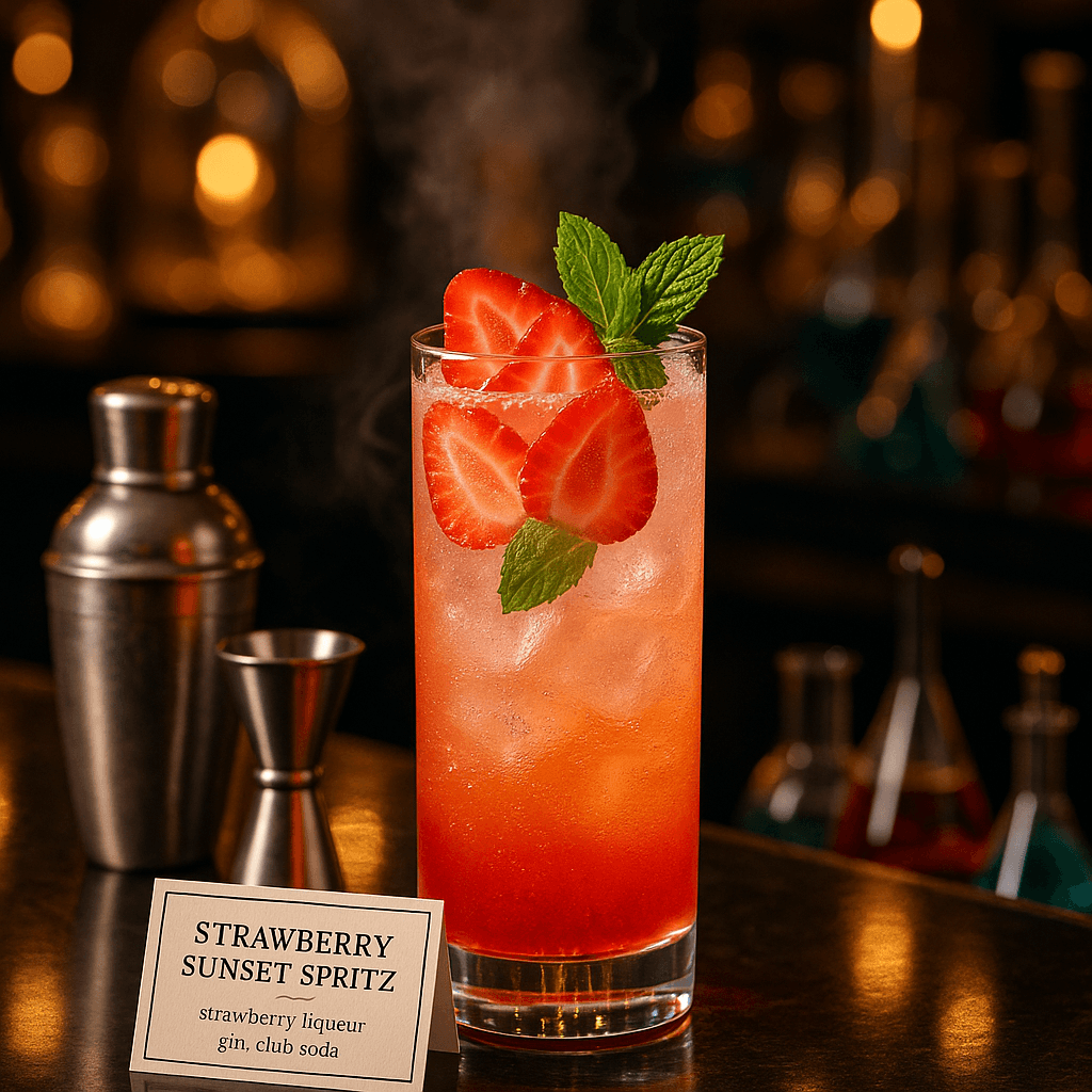 Strawberry Sunset Spritz