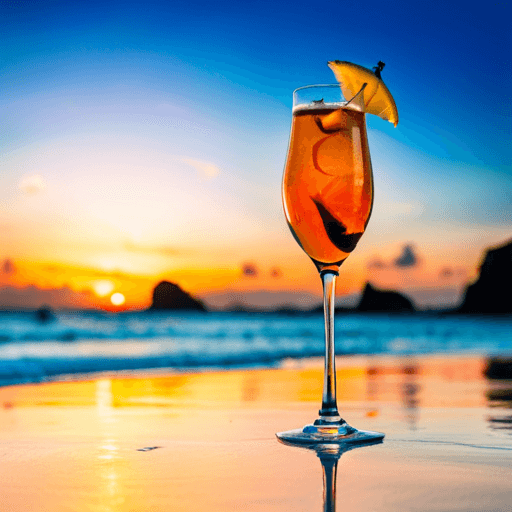 The French Kiss, Luxurious French wine cocktail with rose syrup and bitters