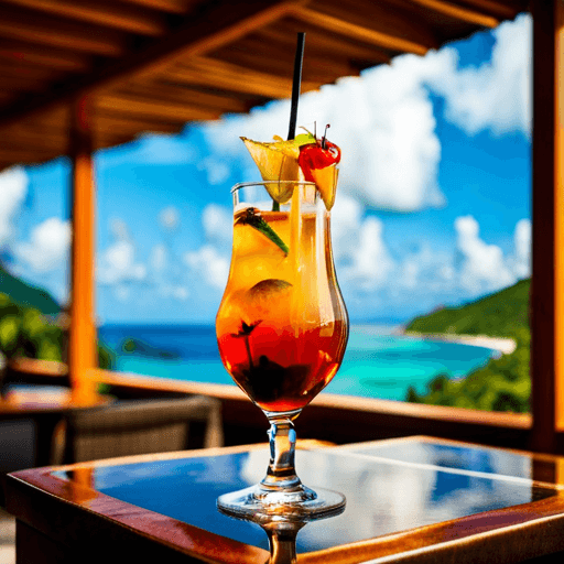 Tropical Bamboo Bliss, Tropical cocktail with bamboo-infused rum ...