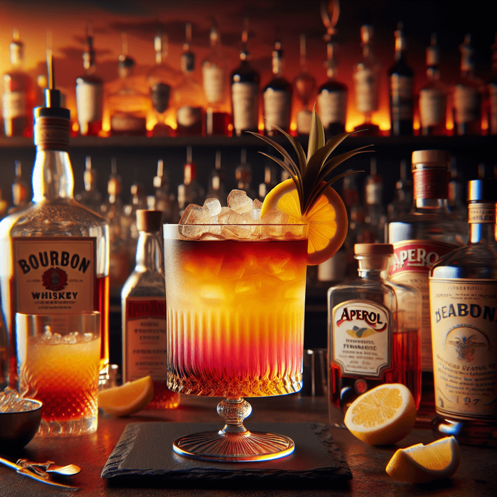 Tropical Bourbon Sunset, Stunning layered cocktail with fruity bourbon ...
