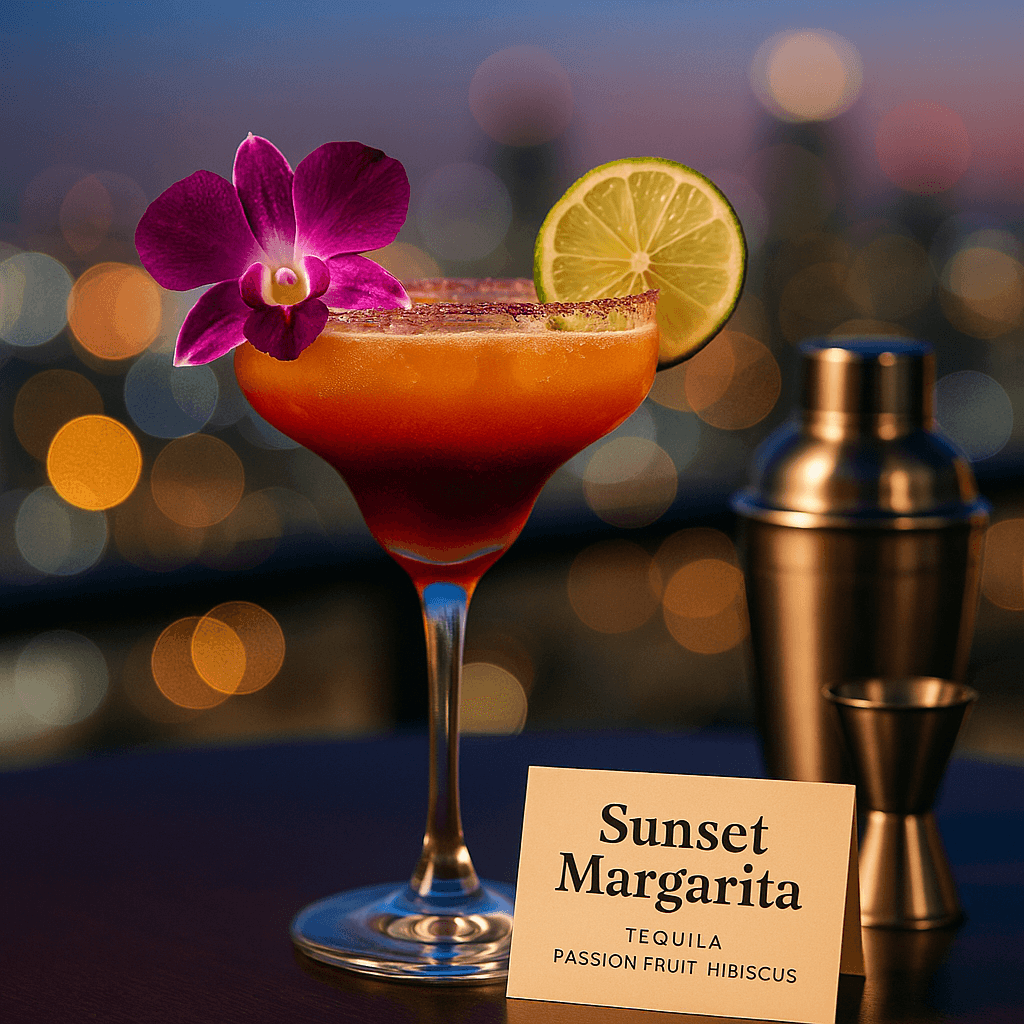 Tropical Rooftop Sunset Margarita