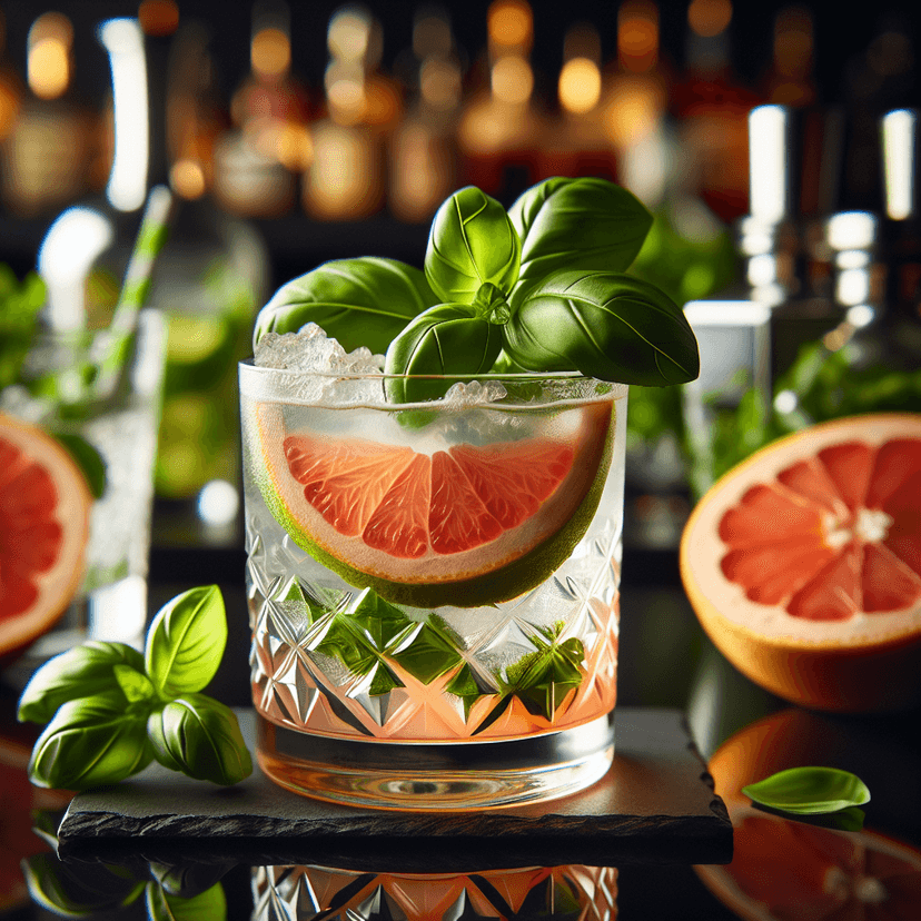 Zesty Citrus Breeze, Refreshing citrus cocktail with herbal notes