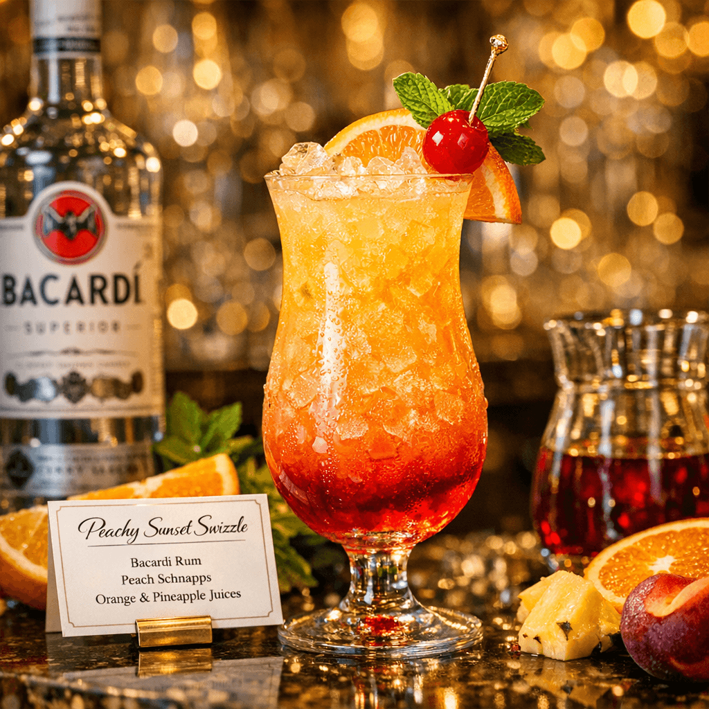 Peachy Sunset Swizzle