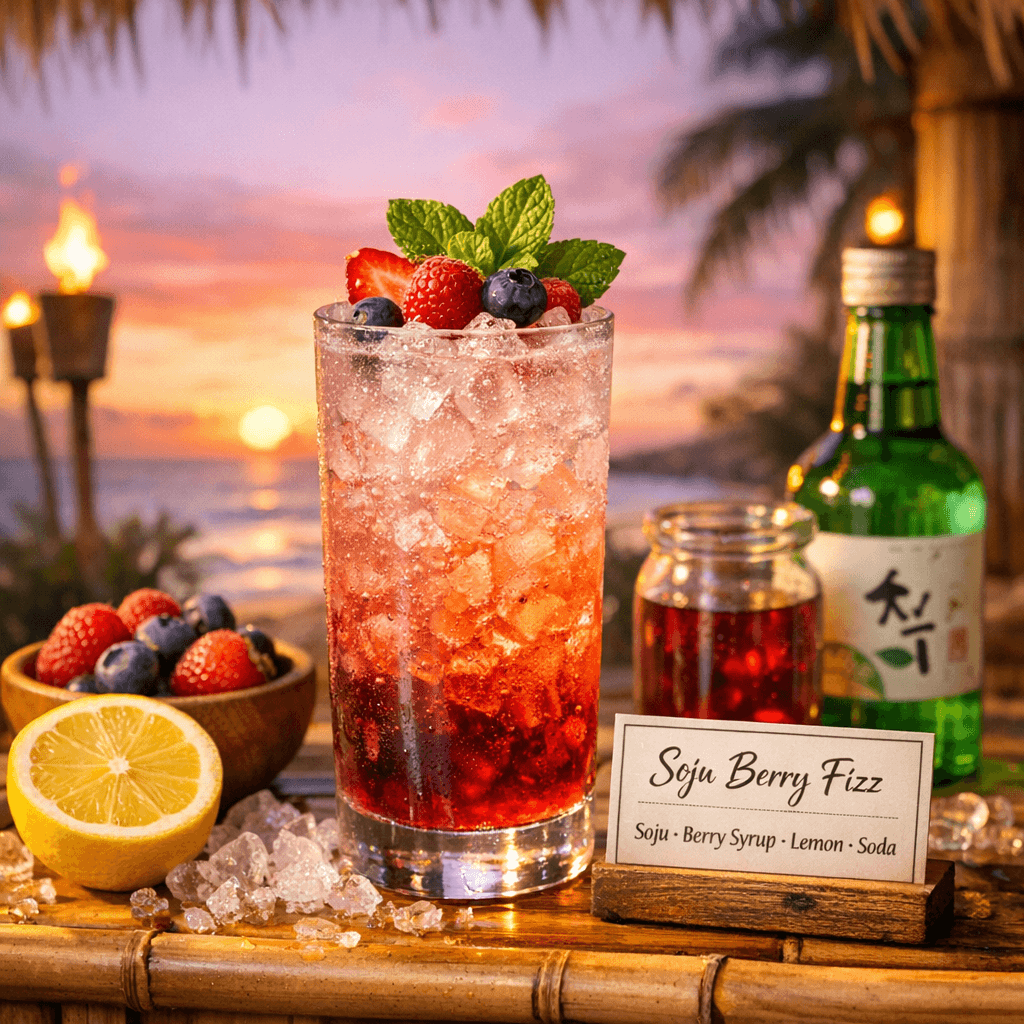 Sugar Plum Soju Fizz
