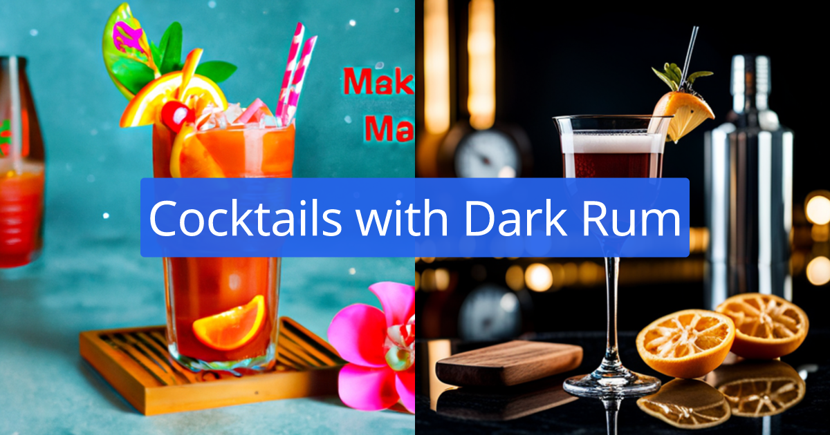 30+ Cocktail Recipes with Dark Rum created by AI