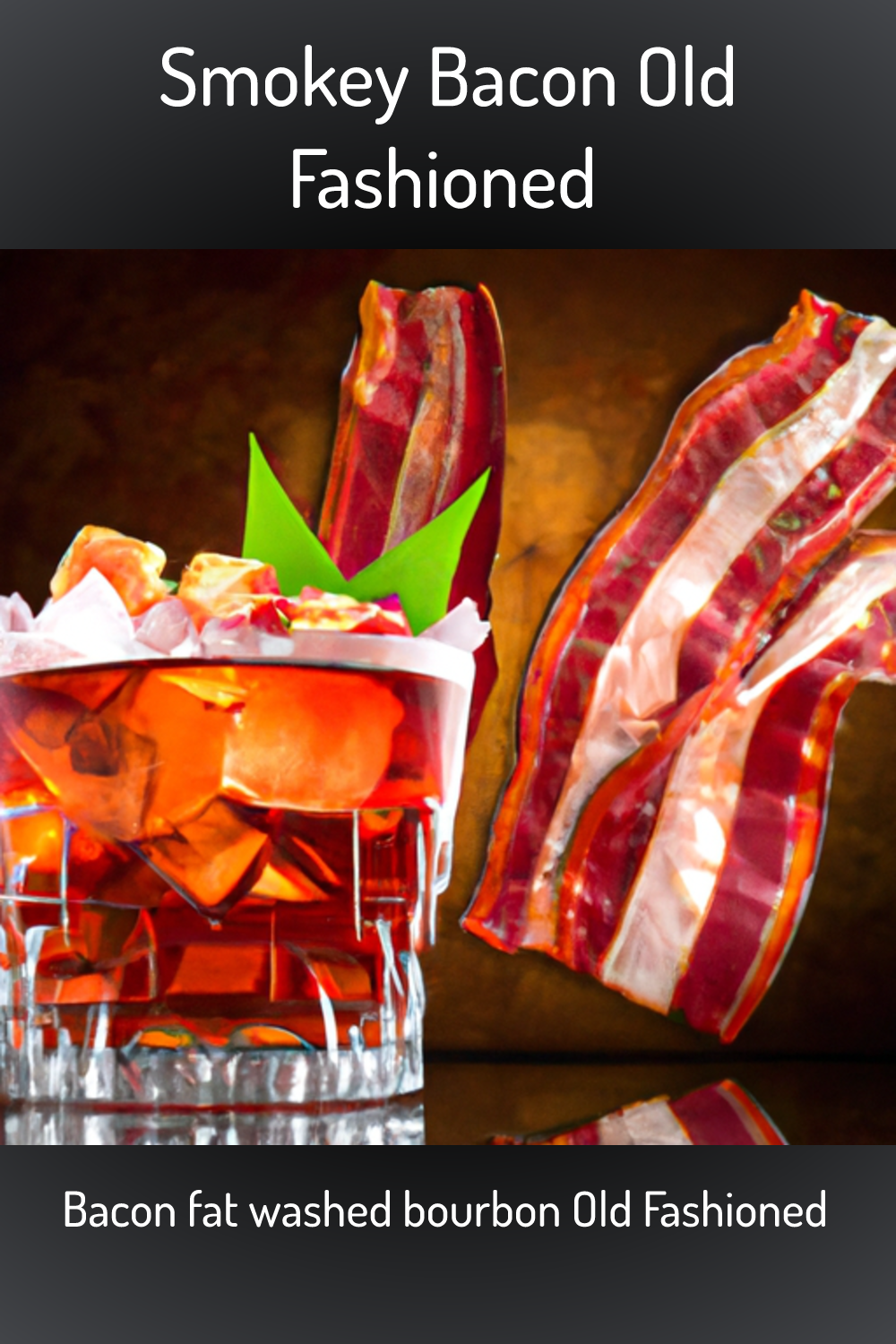 Smokey Bacon Old Fashioned, Bacon fat washed bourbon Old Fashioned