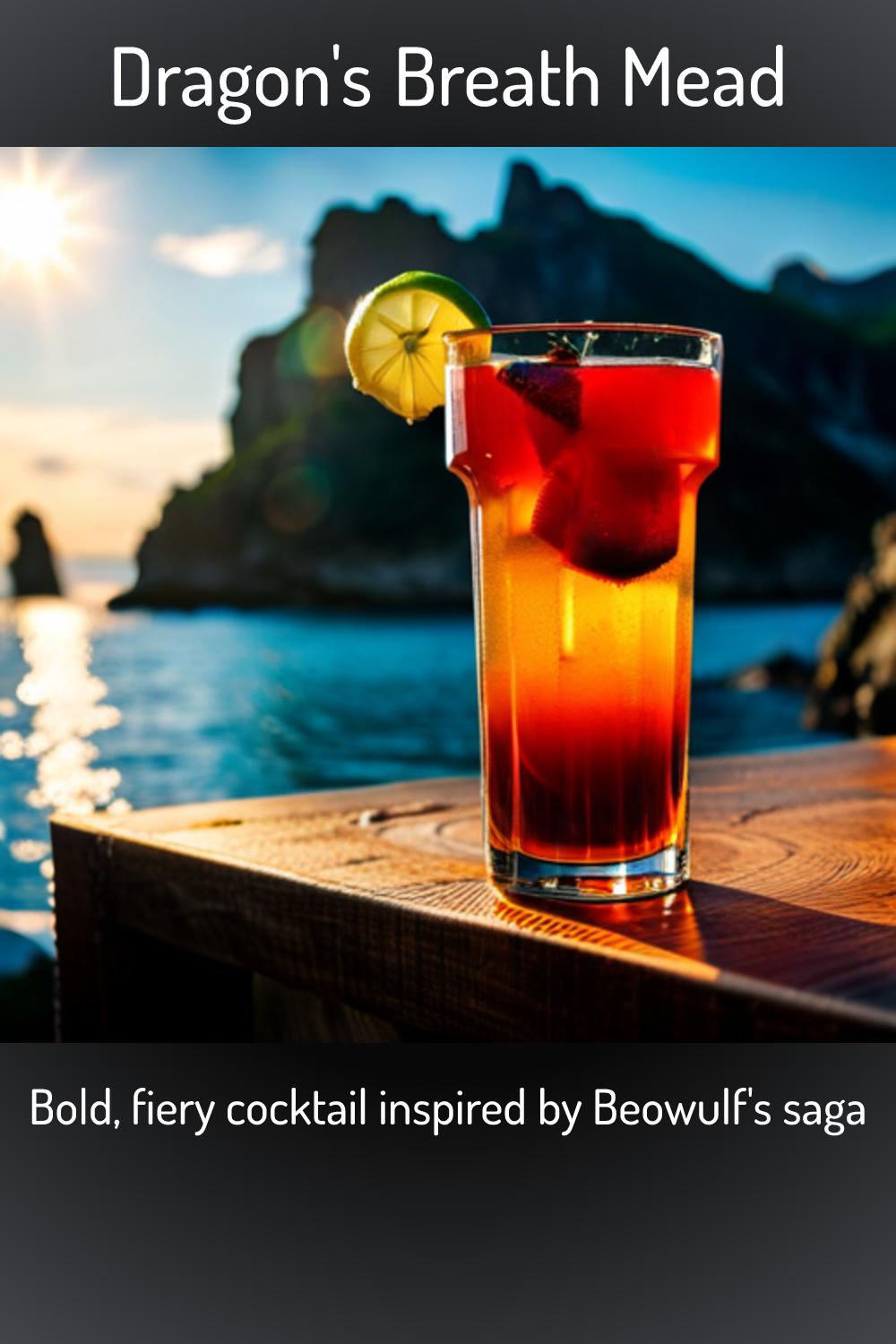 Dragon's Breath Mead, Bold, fiery cocktail inspired by Beowulf's saga