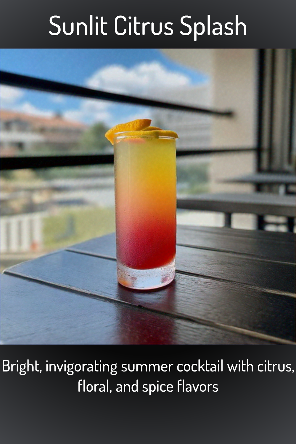 Sunlit Citrus Splash, Bright, invigorating summer cocktail with citrus
