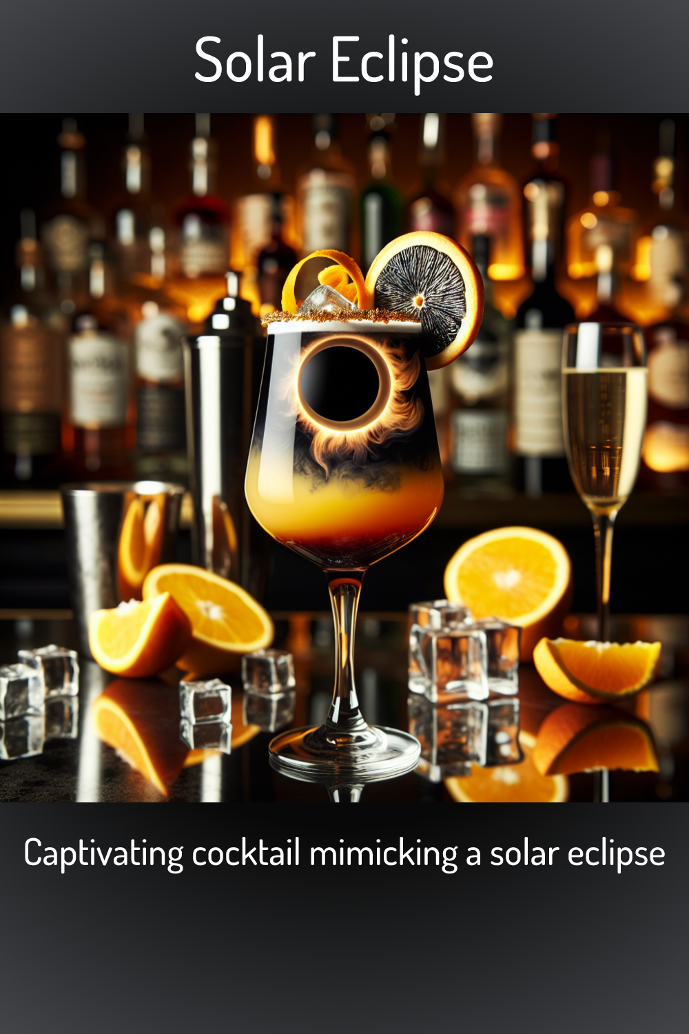 Solar Eclipse, Captivating cocktail mimicking a solar eclipse