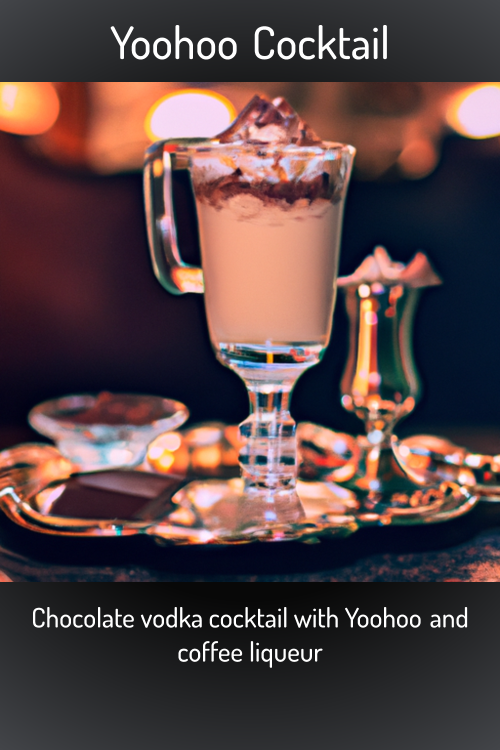 Yoohoo Cocktail, Chocolate vodka cocktail with Yoohoo and coffee liqueur