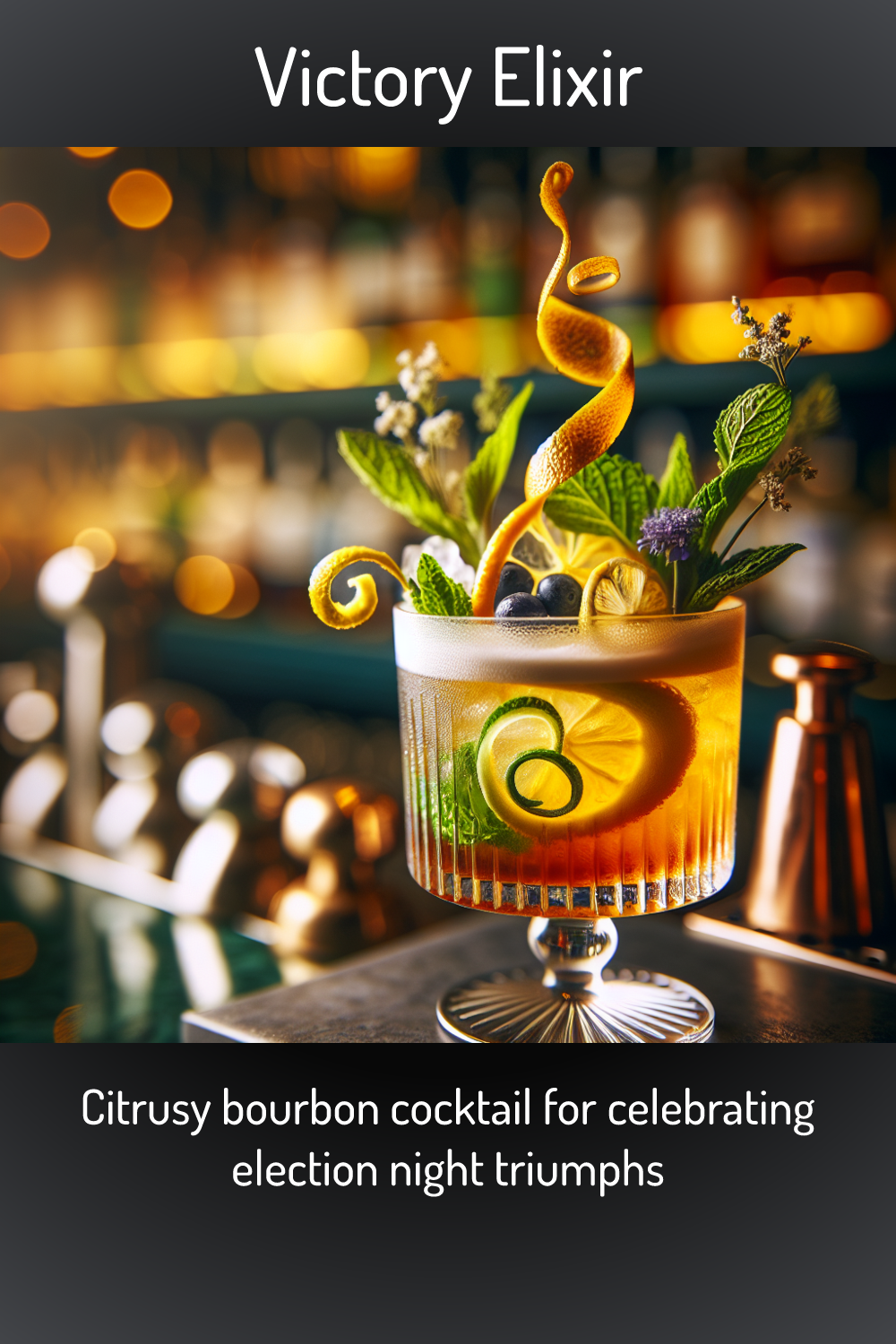 Victory Elixir, Citrusy bourbon cocktail for celebrating election night
