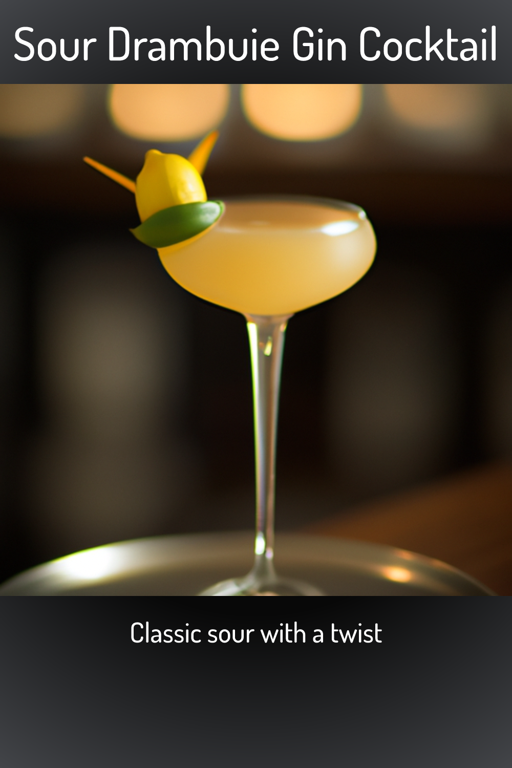 Sour Drambuie Gin Cocktail, Classic sour with a twist