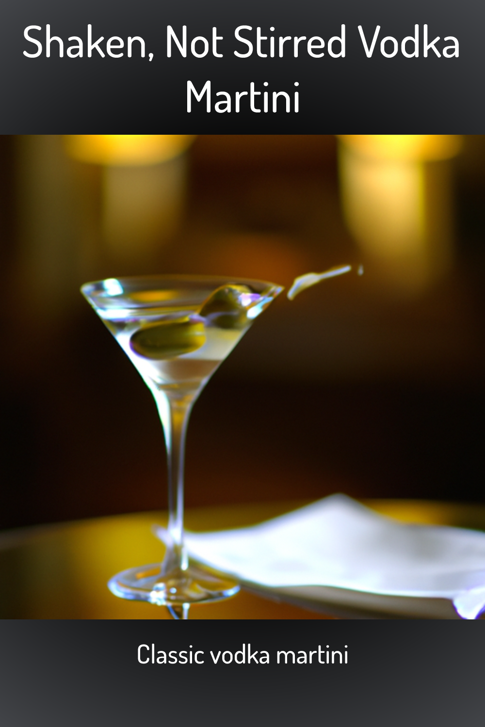Shaken, Not Stirred Vodka Martini, Classic vodka martini