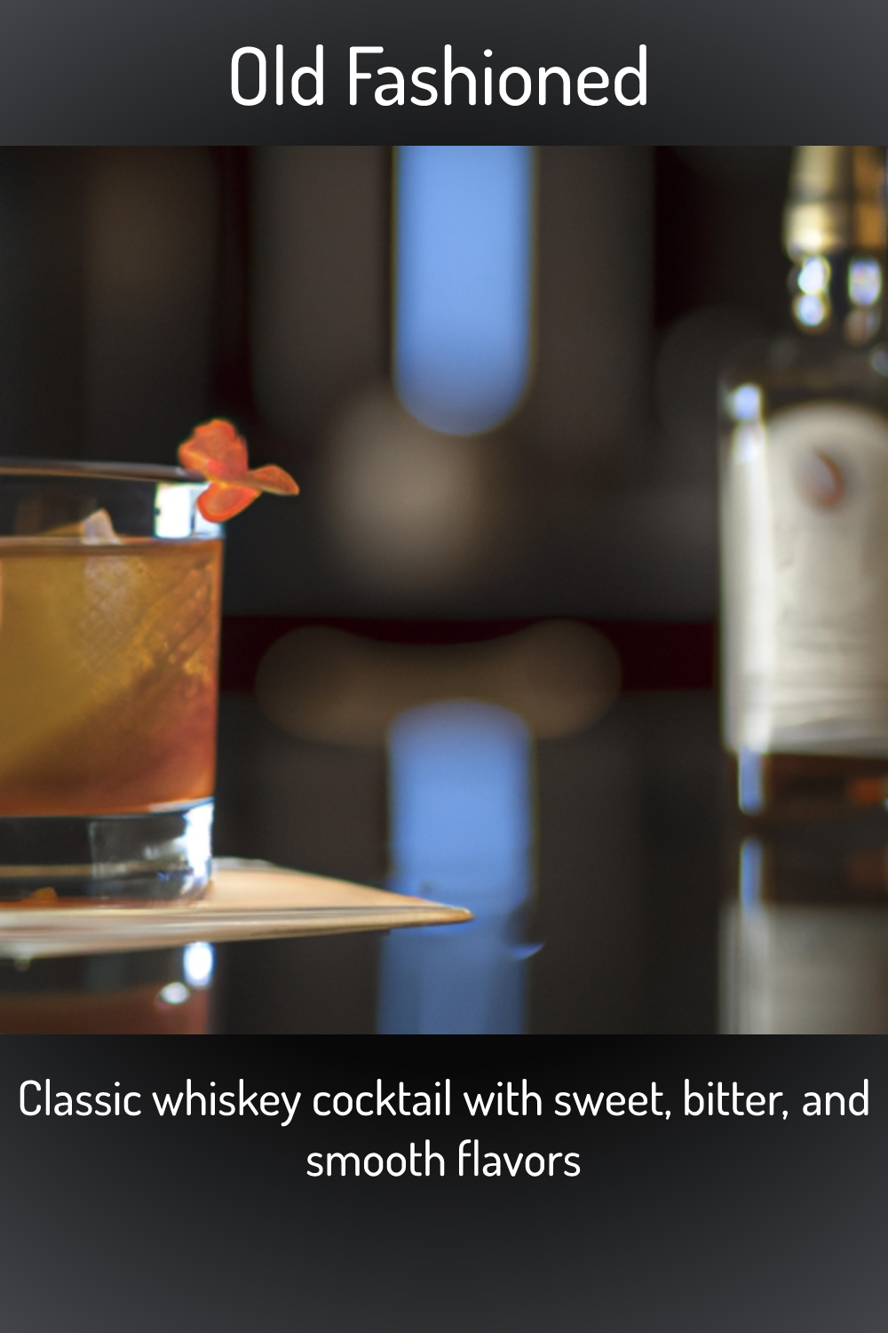 Old Fashioned, Classic whiskey cocktail with sweet, bitter, and smooth