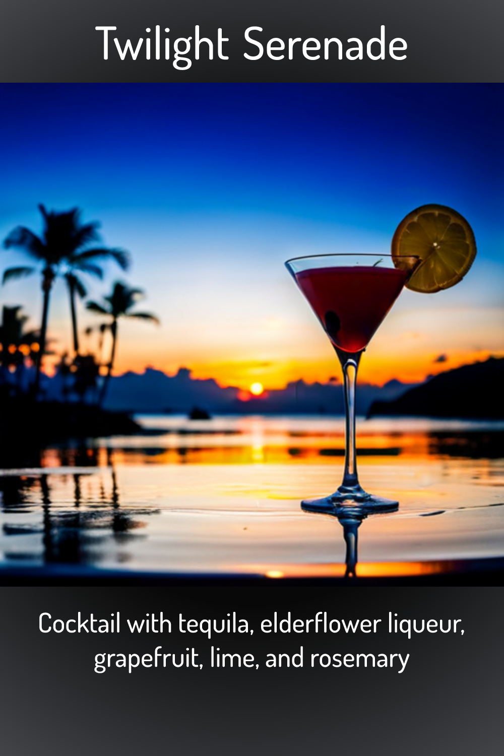 Twilight Serenade, Cocktail with tequila, elderflower liqueur