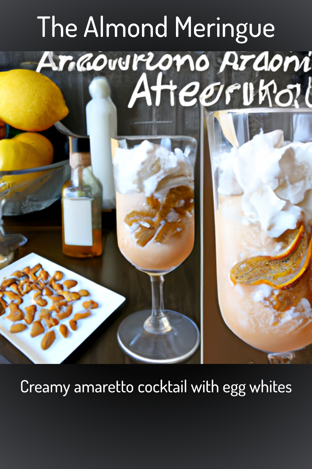 The Almond Meringue, Creamy amaretto cocktail with egg whites