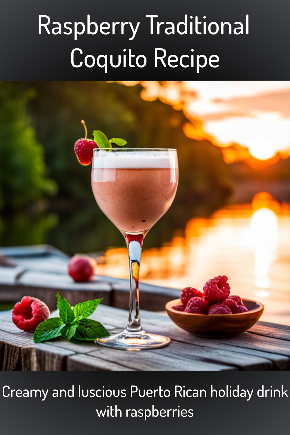 Raspberry Traditional Coquito Recipe, Creamy and luscious Puerto Rican