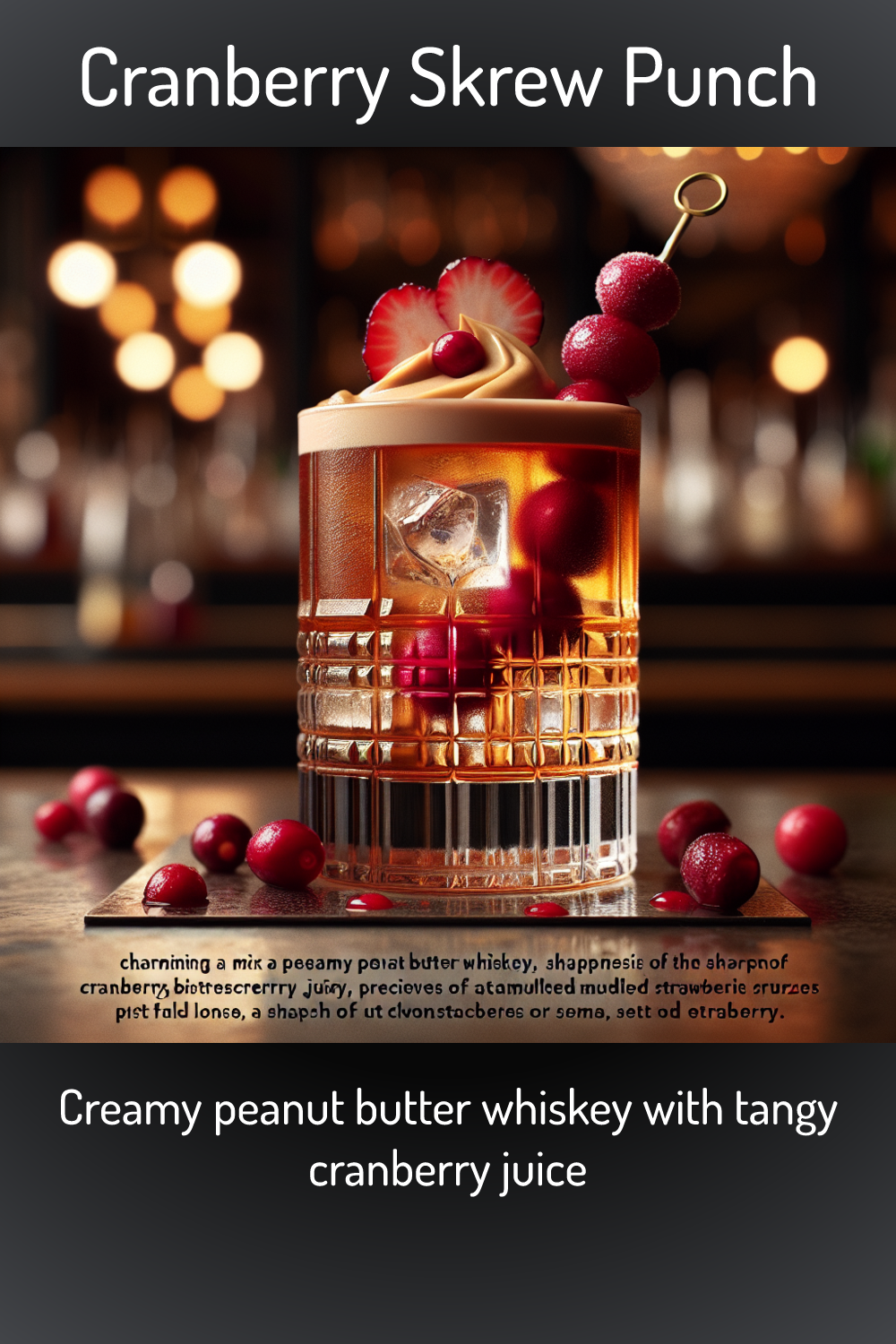 Cranberry Skrew Punch, Creamy peanut butter whiskey with tangy