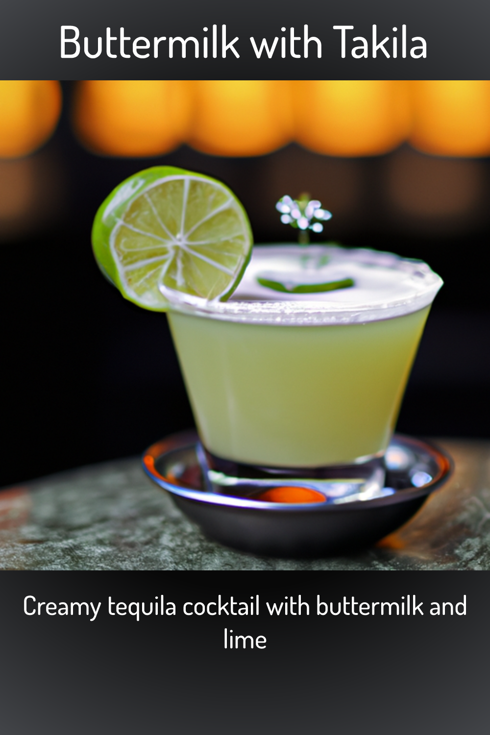 Buttermilk with Takila, Creamy tequila cocktail with buttermilk and lime