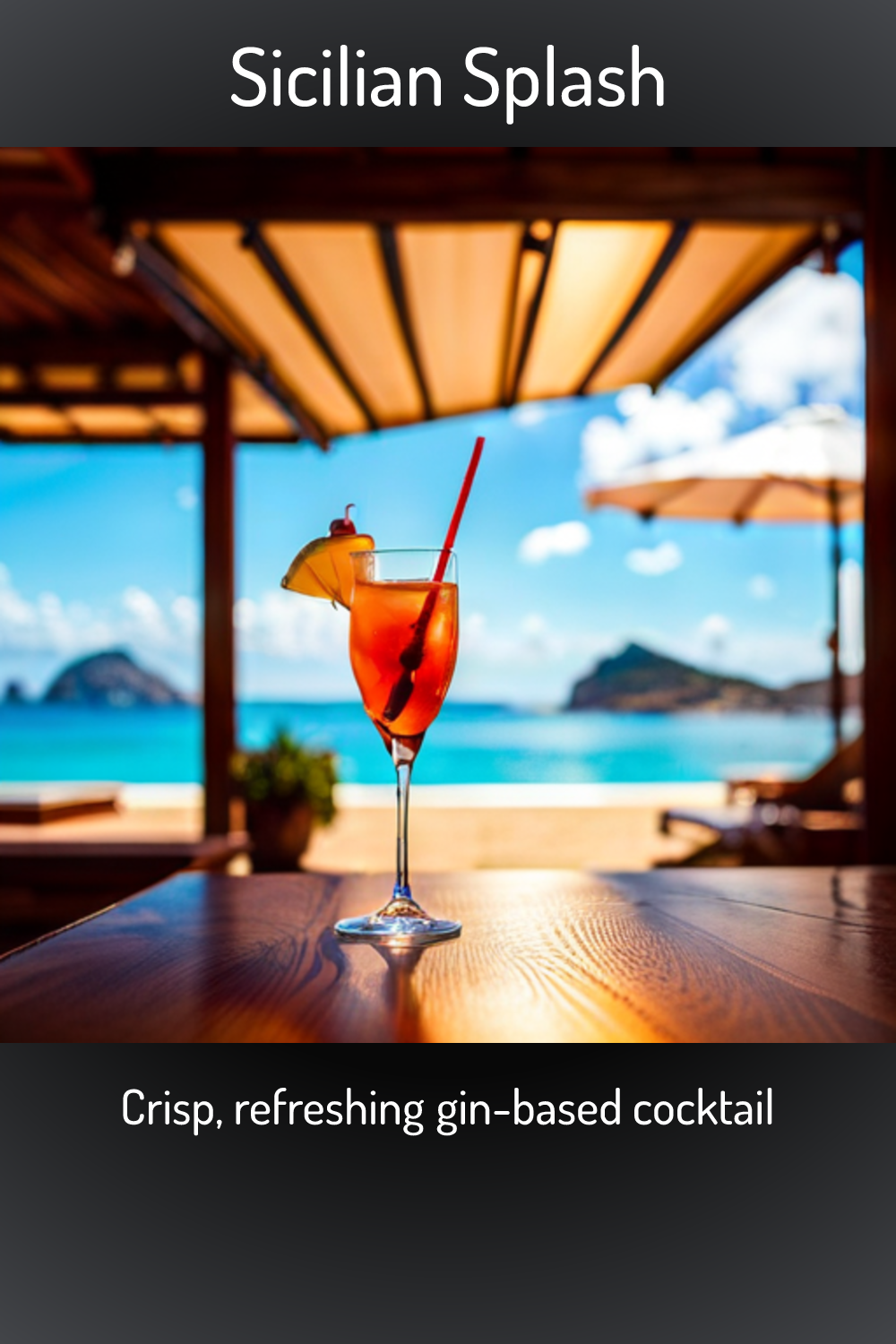 Sicilian Splash, Crisp, refreshing ginbased cocktail