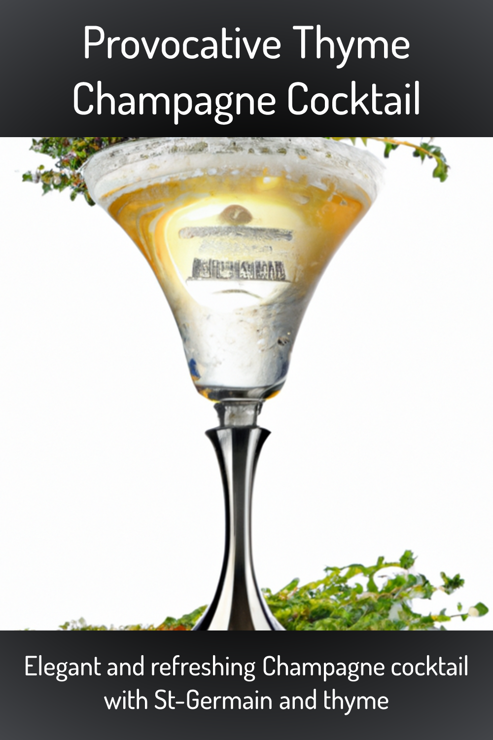 Provocative Thyme Champagne Cocktail, Elegant and refreshing Champagne