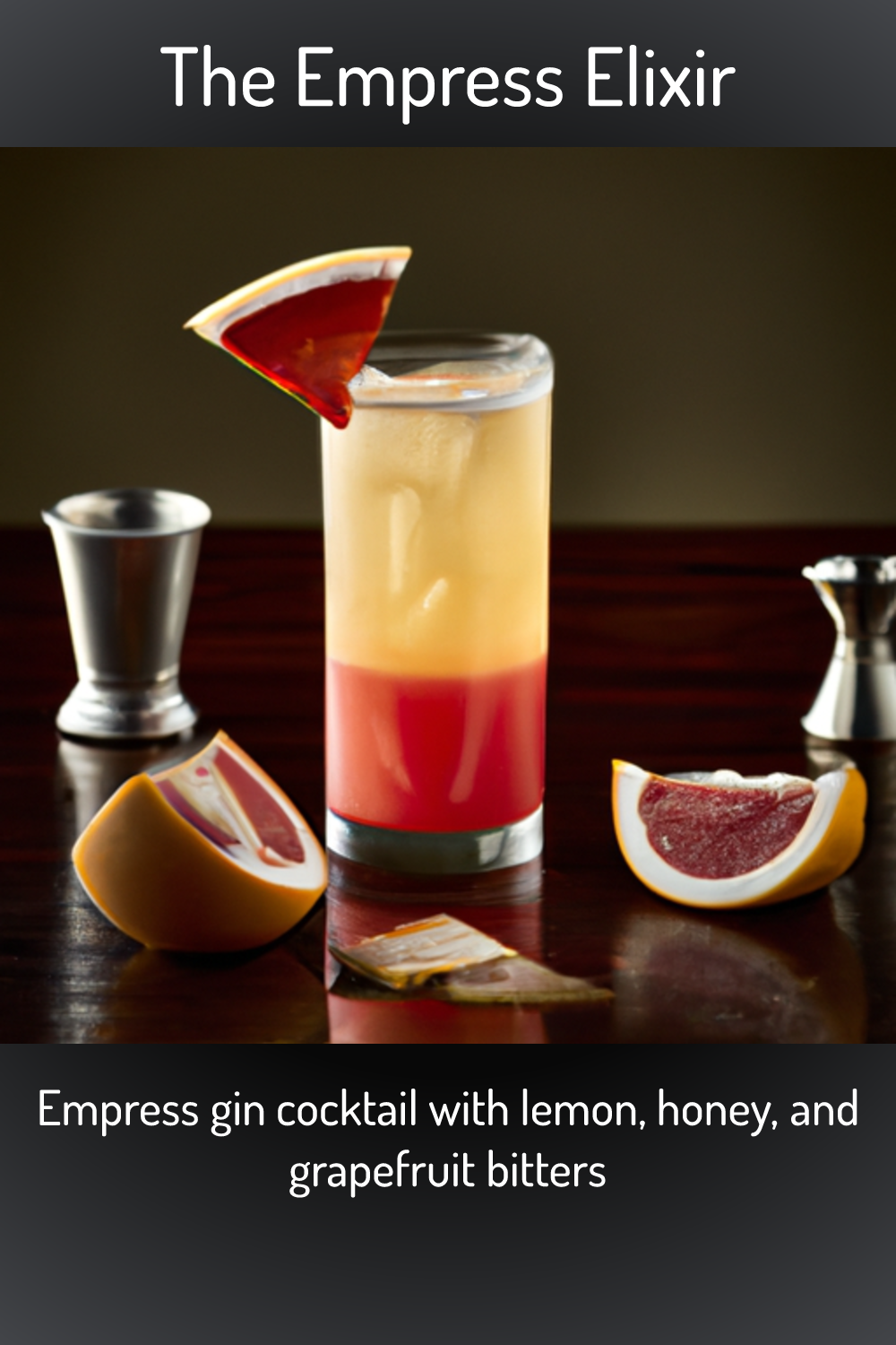 The Empress Elixir, Empress gin cocktail with lemon, honey, and