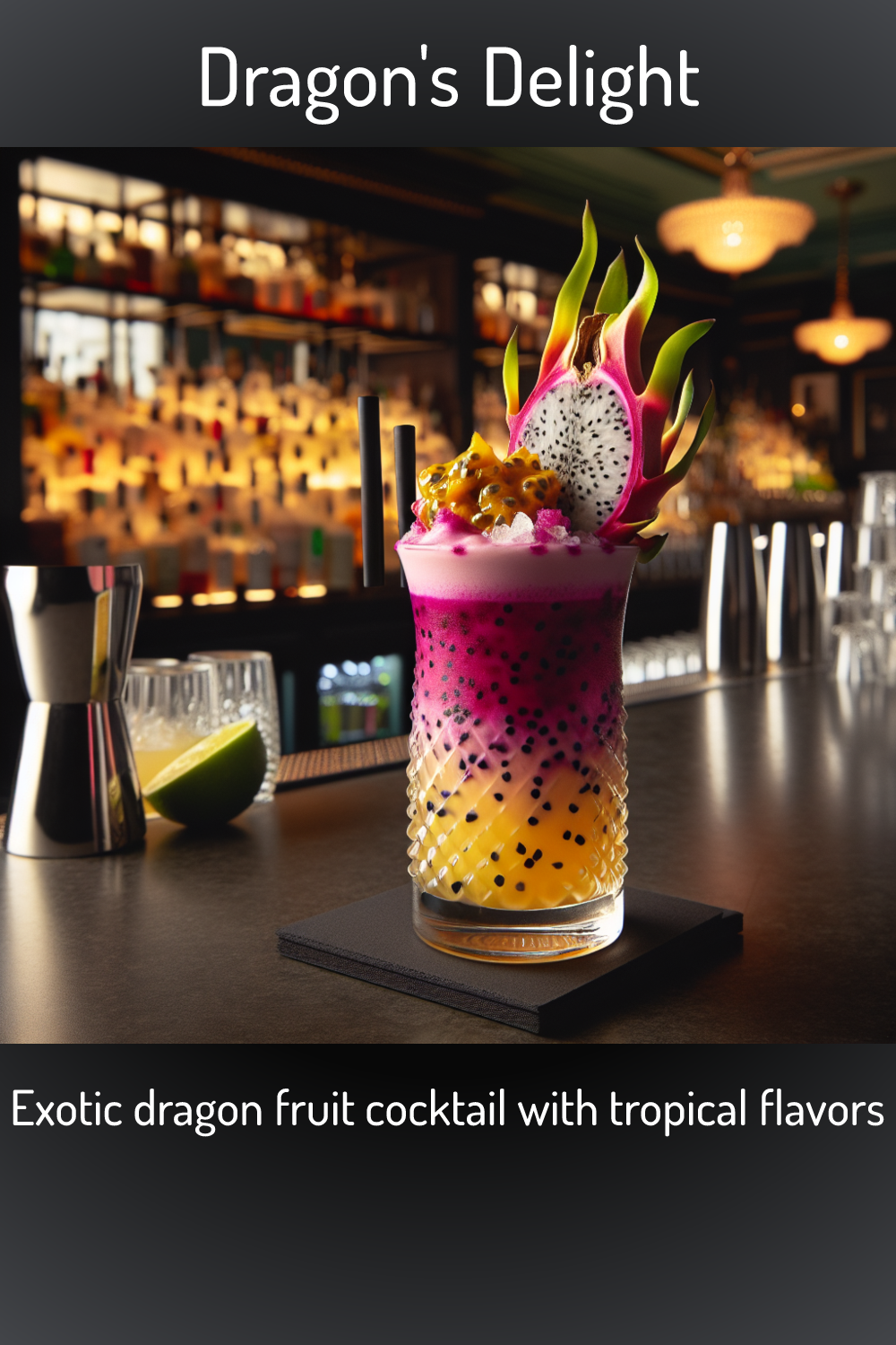Dragon's Delight, Exotic dragon fruit cocktail with tropical flavors