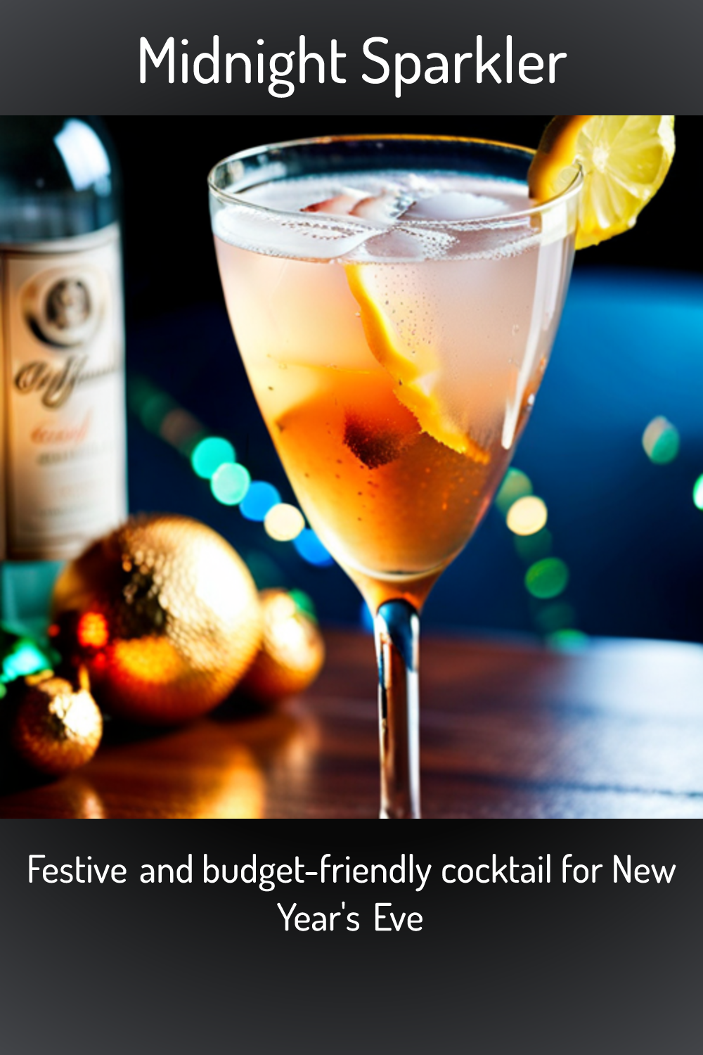 Midnight Sparkler, Festive and budgetfriendly cocktail for New Year's Eve