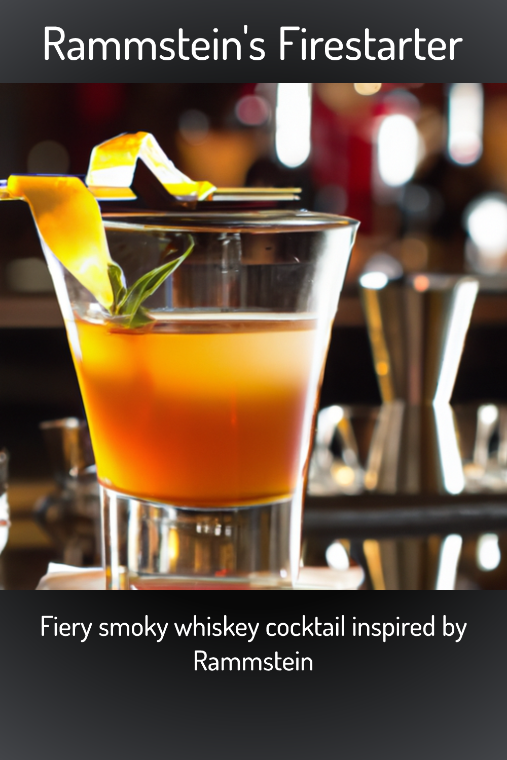 Rammstein's Firestarter, Fiery smoky whiskey cocktail inspired by Rammstein