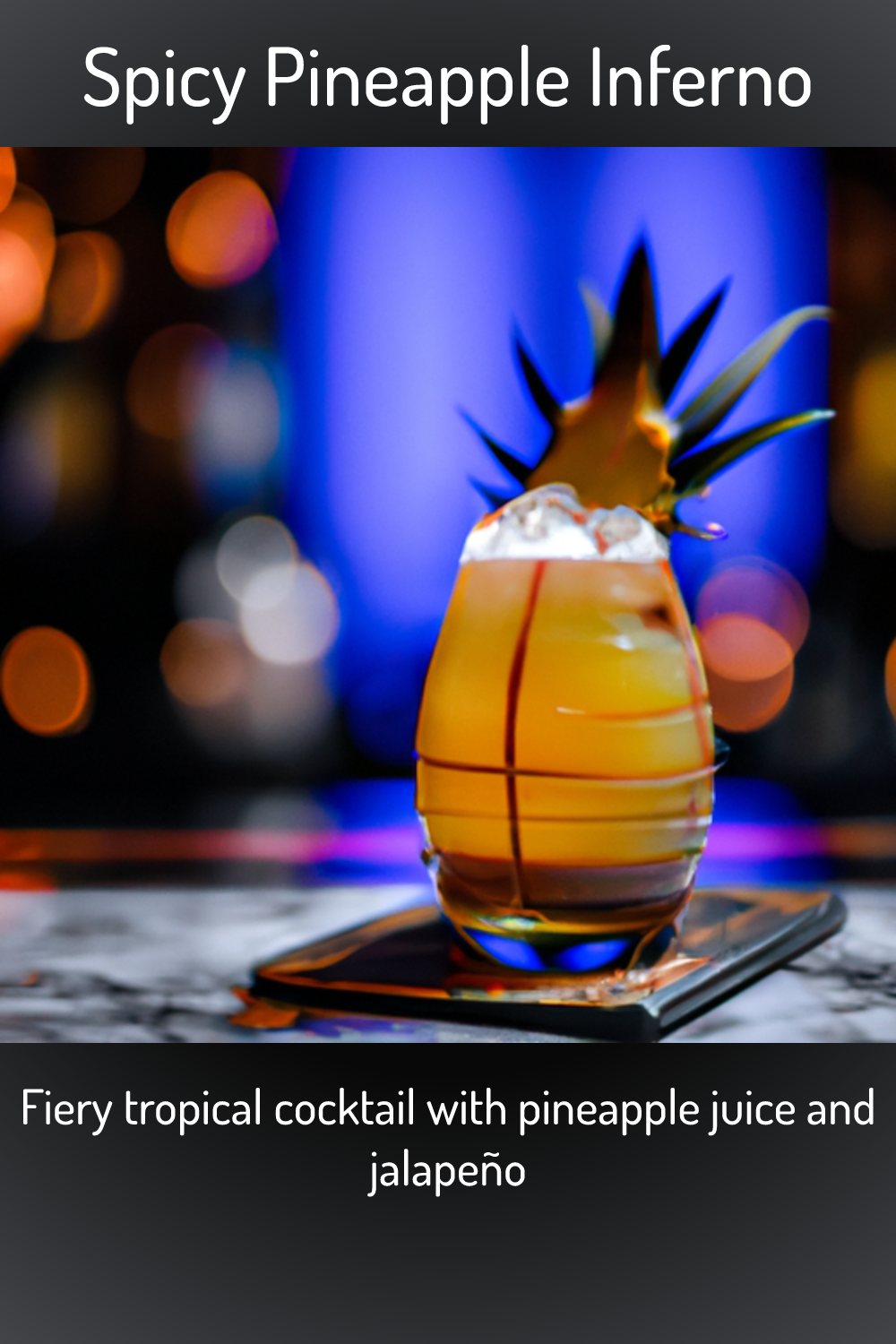 Spicy Pineapple Inferno, Fiery tropical cocktail with pineapple juice