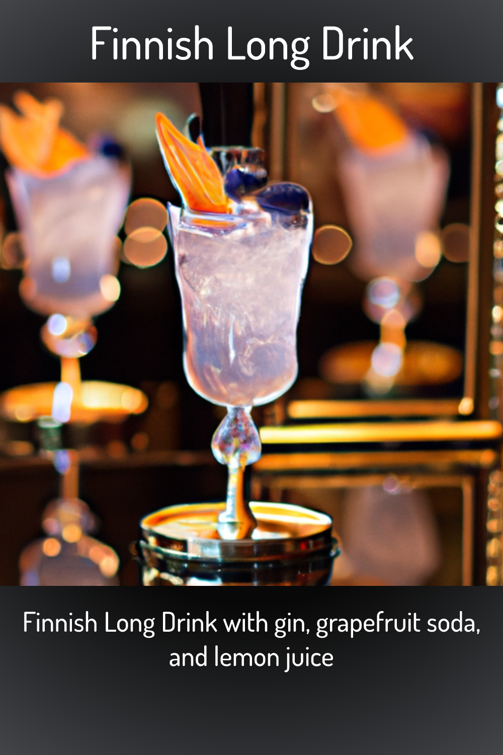 Finnish Long Drink, Finnish Long Drink with gin, grapefruit soda, and