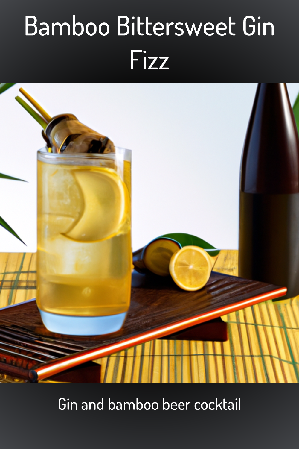 Bamboo Bittersweet Gin Fizz, Gin and bamboo beer cocktail