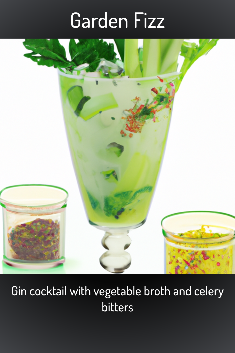 Garden Fizz, Gin cocktail with vegetable broth and celery bitters