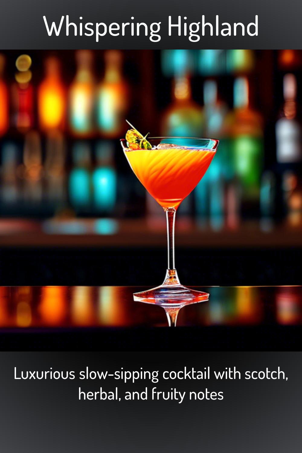 Whispering Highland, Luxurious slowsipping cocktail with scotch