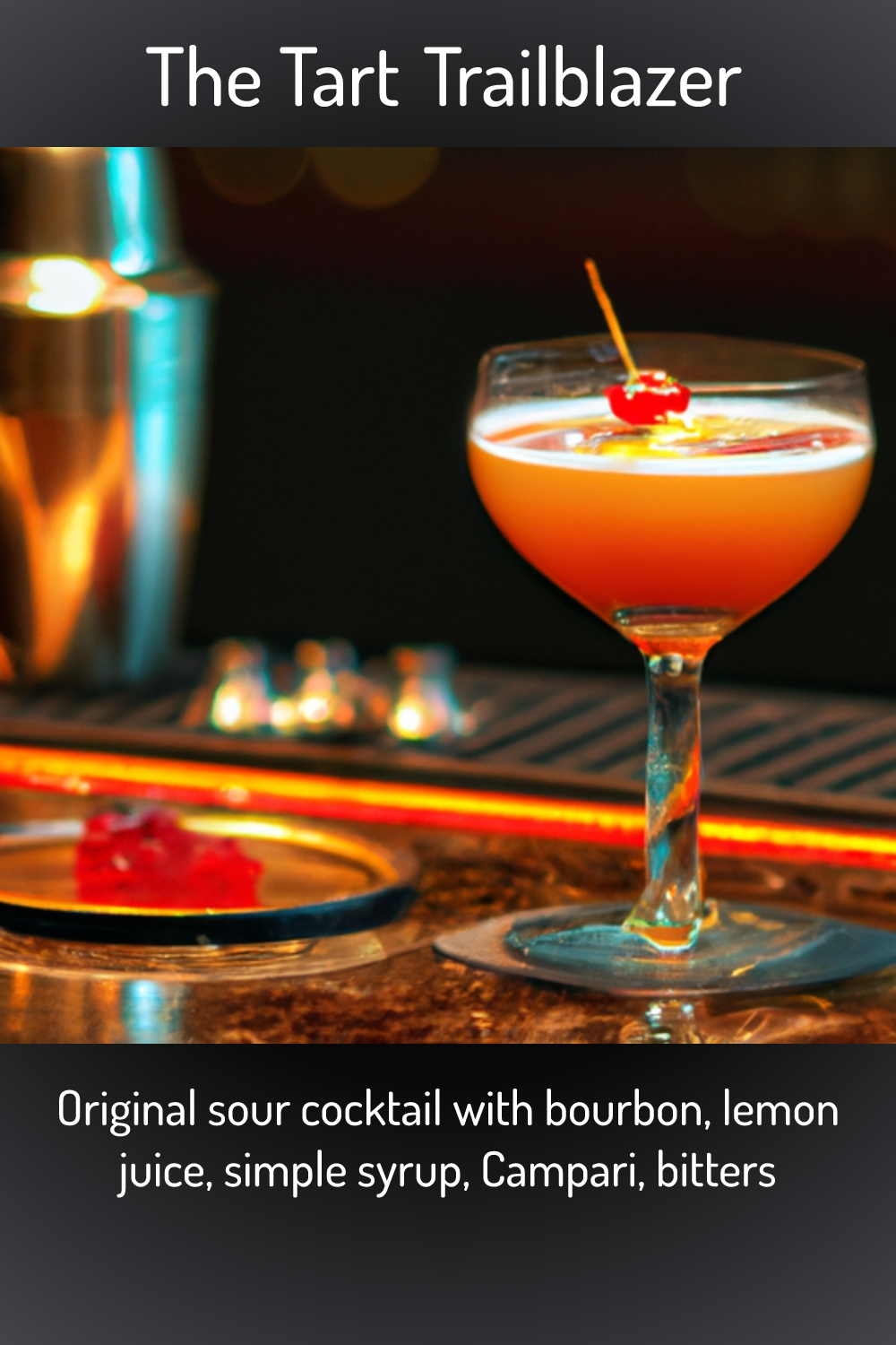 The Tart Trailblazer, Original sour cocktail with bourbon, lemon juice